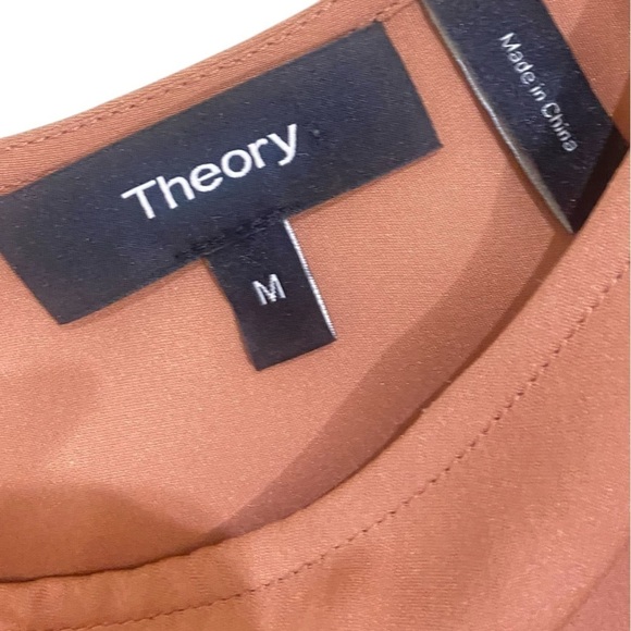 Theory 100% silk terracotta long key hole back tank top high low hem size medium - Picture 9 of 10